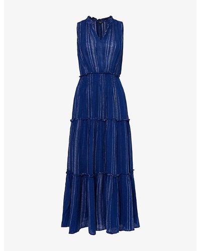 Rails Loulou Striped Linen-blend Maxi Dress - Blue