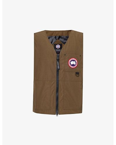 Canada Goose Canmore Logo-patch Regular-fit Woven Vest - Brown