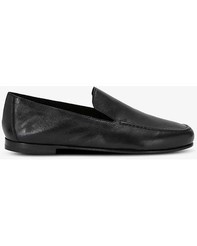 The Row Colette Slip-on Leather Loafers - Black