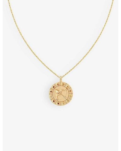 Astrid & Miyu Sagittarius Bold Zodiac Plated Recycled 925 Sterling-silver Necklace - Metallic