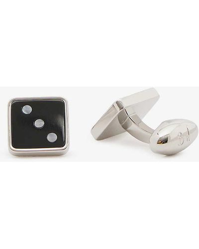 Babette Wasserman Dice , Mother Of Pearl And Rhodium-plated Metal Cufflinks - White