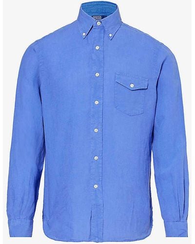 Polo Ralph Lauren Patch-pocket Classic-fit Linen Shirt - Blue