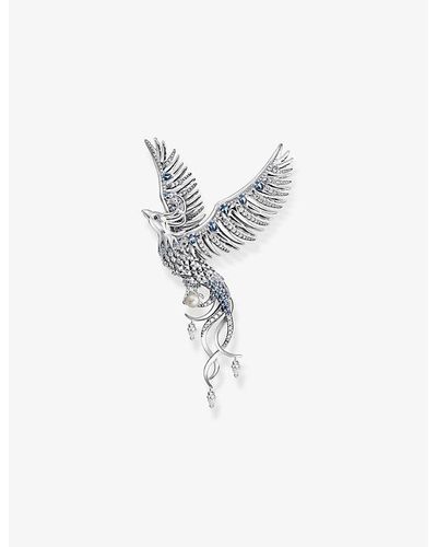 Thomas Sabo Rising Phoenix Sterling-silver, Zirconia And Pearl Pendant - White