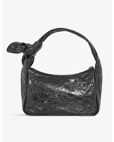 IRO Noue Knot-embellished Patent-leather Hand Bag - Black