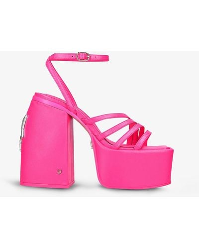 Naked Wolfe Jada Leather Platform Sandals - Pink