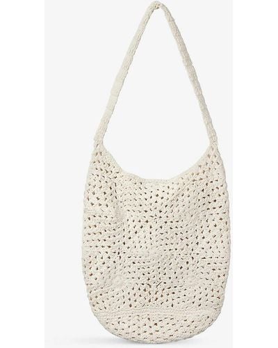 The White Company Crochet Cotton Tote Bag - White
