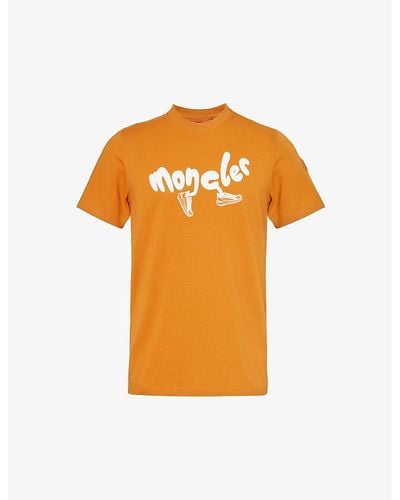 Moncler Running Brand-print Cotton-jersey T-shirt X - Orange