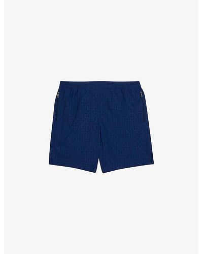 Ted Baker Tjacks Graphic-print Regular-fit Woven Swim Shorts - Blue