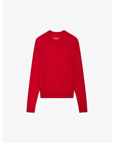 Zadig & Voltaire Emmy Round-neck Merino-wool Sweater - Red
