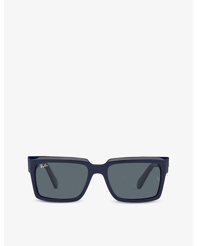Ray-Ban Rb2191 Inverness Rectangle-frame Acetate Sunglasses - Blue