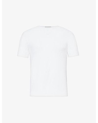 John Smedley Belden Short-sleeve Cotton Knitted T-shirt Xx - White