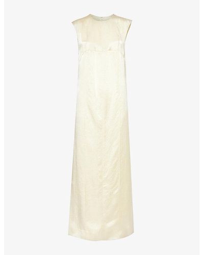 Camilla & Marc Myah Side-split Satin Maxi Dress - Natural