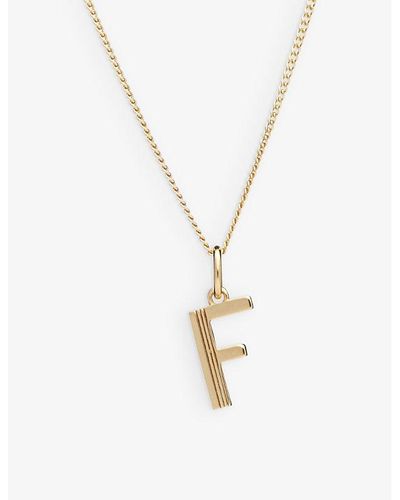 Rachel Jackson Art Deco F Initial Gold-plated Sterling Silver Necklace - Metallic
