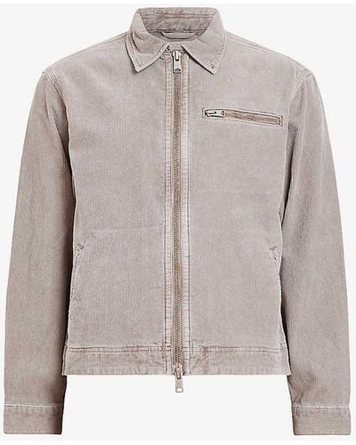 AllSaints Kippax Zip-pocket Cotton-corduroy Jacket X - White