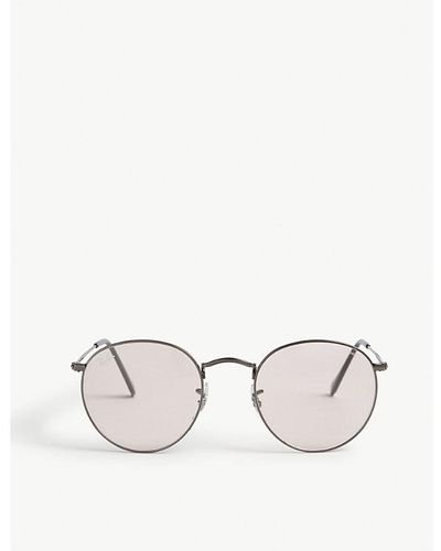 Ray-Ban Rb3447 50 Round-framed Metal Sunglasses - Natural