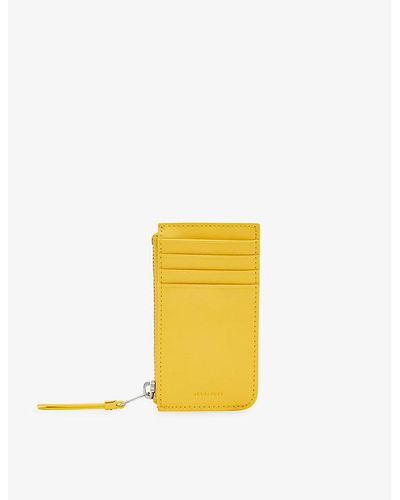 AllSaints Marlborough Leather Wallet - Yellow