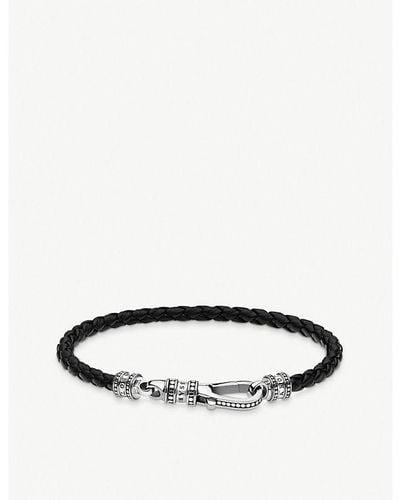 Thomas Sabo Braided Leather And Sterling-silver Bracelet - White
