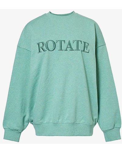 ROTATE SUNDAY Relaxed-fit Organic Cotton-jersey Sweatshirt - Green