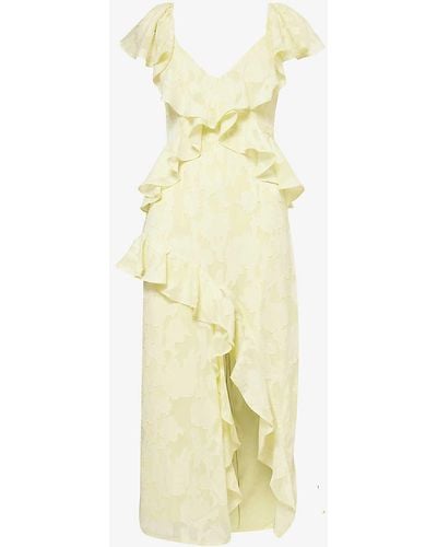 Pretty Lavish Eloise Ruffled Woven Midi Dress - Yellow