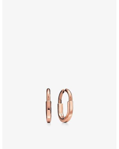 Tiffany & Co. Lock 18ct Rose-gold Earrings - White