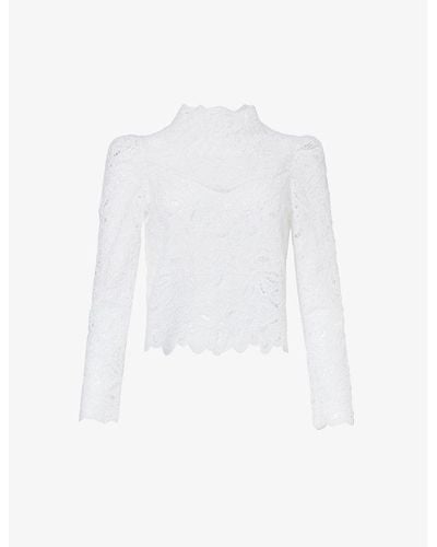 Isabel Marant Delphi Floral-broderie Ramie Top - White