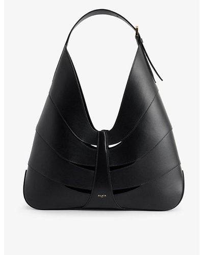 Alaïa Delta Leather Shoulder Bag - Black