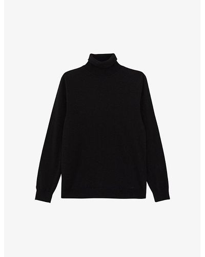 IKKS Roll-neck Slim-fit Wool-blend Sweater Xx - Black