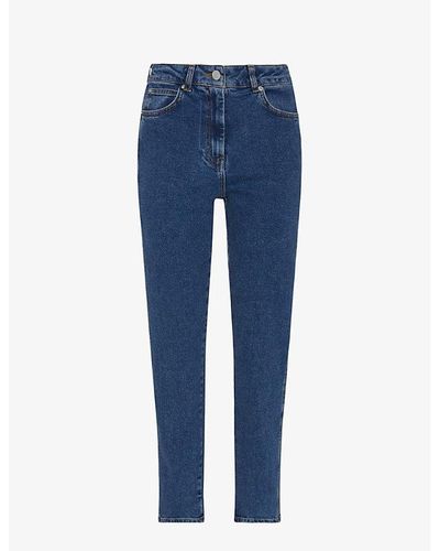 Whistles High-rise Slim-fit Stretch-denim Jeans - Blue
