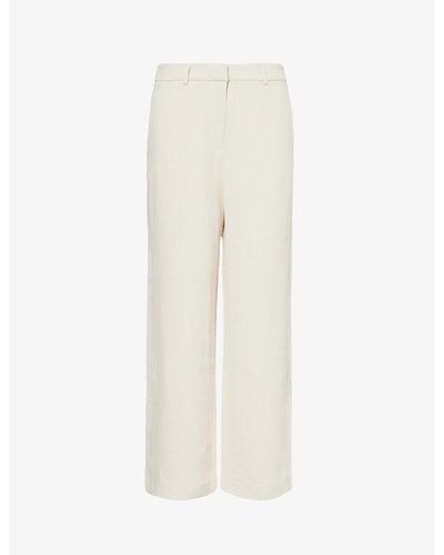 Aspiga Straight-leg Mid-rise Linen-blend Pants X - Natural