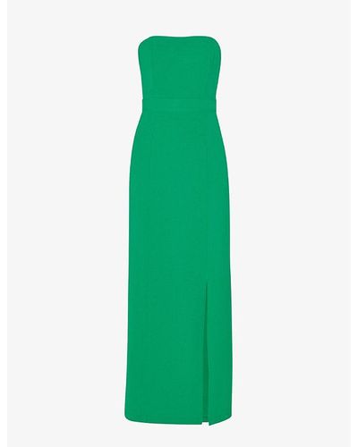 Whistles Gemma Strapless Stretch-recycled Polyester Maxi Dress - Green