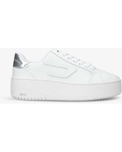 DIESEL S-athene Bold Logo-appliqué Leather-blend Low-top Trainers - White