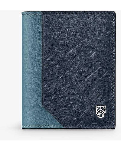 Cartier Panthère De Quilted Leather Card Holder - Blue