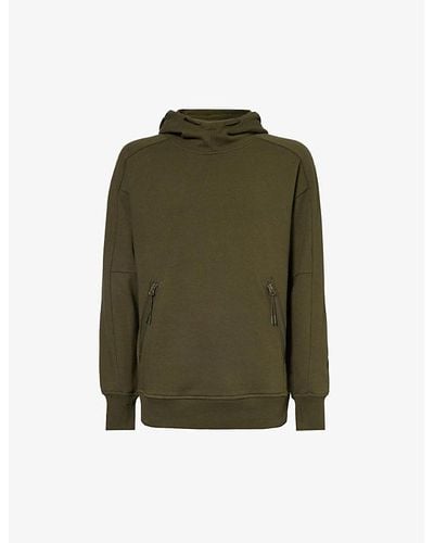 C.P. Company goggle Funnel-neck Cotton-jersey Hoody - Green