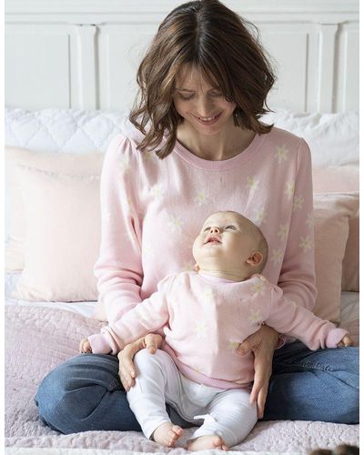 Seraphine Mama & Mini Matching Set Of Pink Daisy Knitted Sweaters