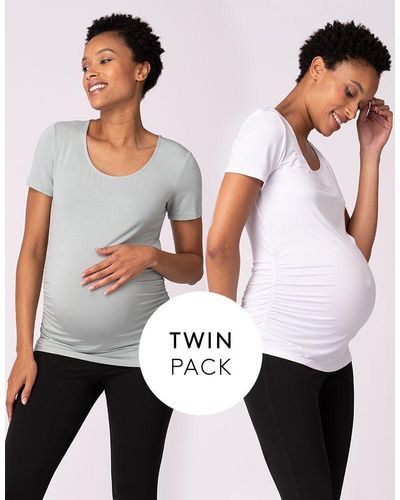 Seraphine Two Pack Essential Maternity T-shirts - White