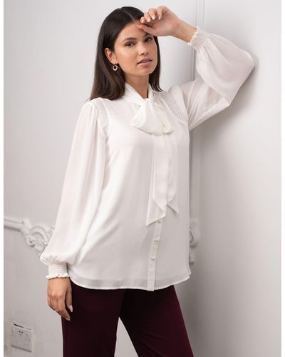 Seraphine Tie Front White Maternity Blouse
