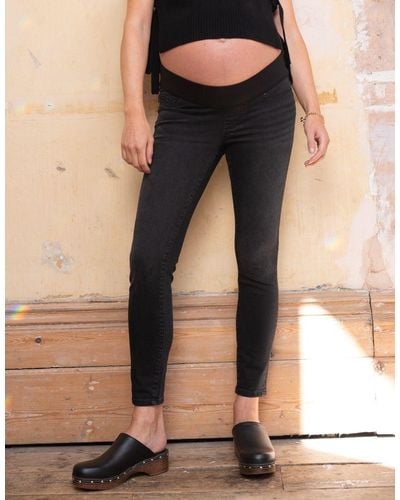 Seraphine Organic Under Bump Skinny Maternity Jeans - Black