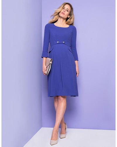 Seraphine Royal Blue Tailored Maternity Dress