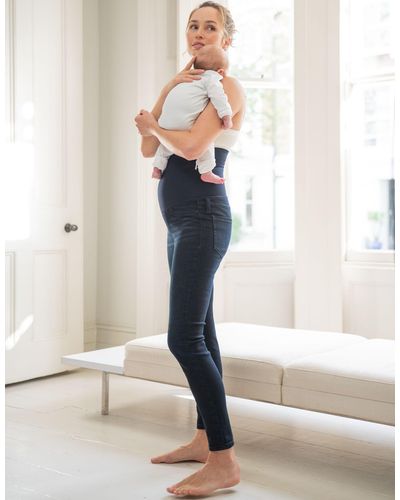 Seraphine Indigo Skinny Post Maternity Shaping Jeans - White