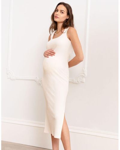 Seraphine Ribbed Jersey Bodycon-style Maternity & Nursing Dress - Pink