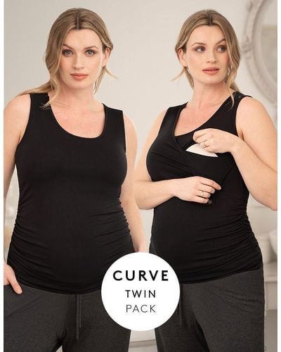 Seraphine Curve Maternity & Nursing Tops - Twin Pack - Black