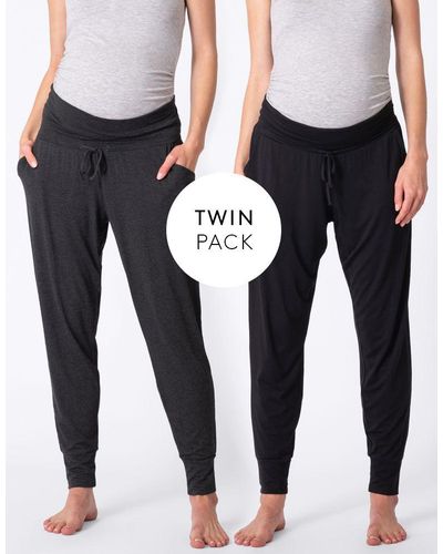 Seraphine Maternity Lounge Pants – Twin Pack - Gray