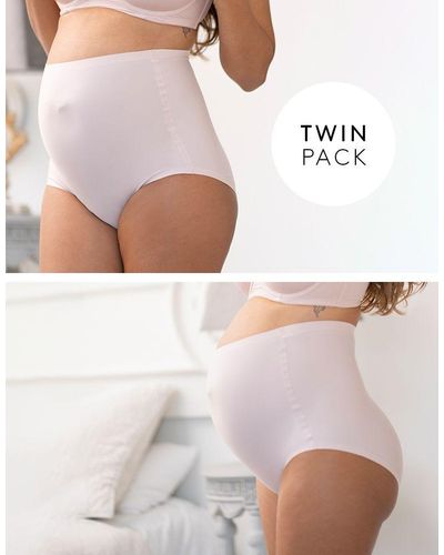 Seraphine No Vpl Over Bump Maternity Panties – Twin Pack - White