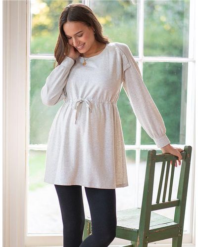 Seraphine Gray Marl Sweatshirt Maternity & Nursing Tunic