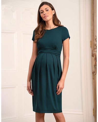 Seraphine Maternity & Nursing Short Sleeve Dress - Emerald Green