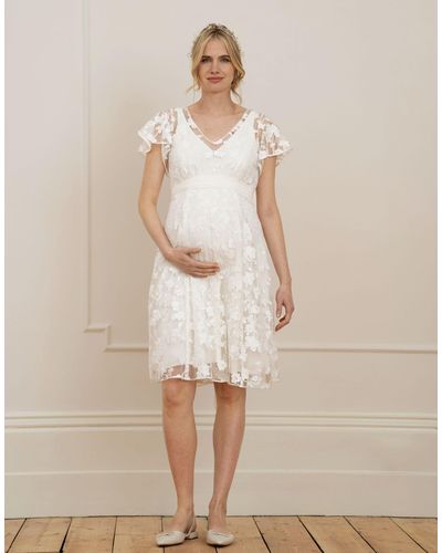 Seraphine White Floral Lace Maternity To Nursing Occasion Dress