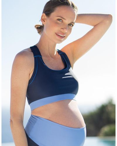 Seraphine Active Maternity & Nursing Bikini Top - Blue
