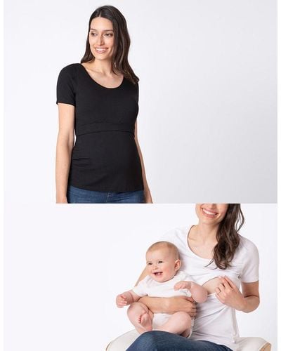 Seraphine Maternity & Nursing T-shirts – Black & White Twin Pack