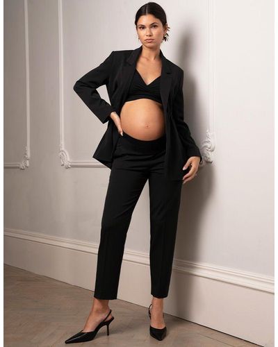Seraphine Tapered Under Bump Black Maternity Pants