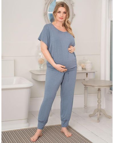 Seraphine Curve Maternity & Nursing Loungewear Set - Blue